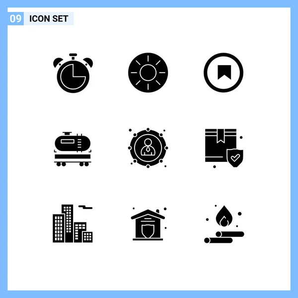 Stock Vector Icon Pack Mit Zeilenzeichen Und Symbolen Für Banking — Stockvektor