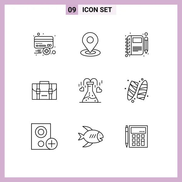 Universal Icon Symbols Group Modern Outlines Office Bag Location Backpack — Διανυσματικό Αρχείο