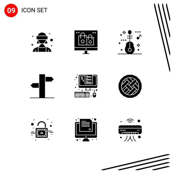 Set Von Modernen Symbolen Symbole Zeichen Für Rechnung Signal Urlaub — Stockvektor