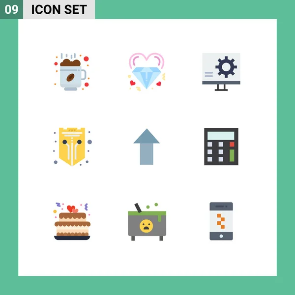 Universal Icon Symbols Group Modern Flat Colors Shield Network Wedding - Stok Vektor