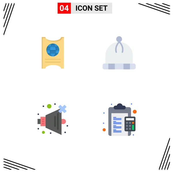 Flat Icon Pack Universal Symbols Pass Volume Hotel Wear Calculator — Stock Vector