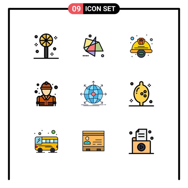 Universal Icon Symbols Group Modern Filledline Flat Colors Business Firefighter — 스톡 벡터