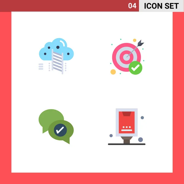 Set Modern Icons Sysymbols Signs Ladder Business Data Success Chatting — Vector de stock