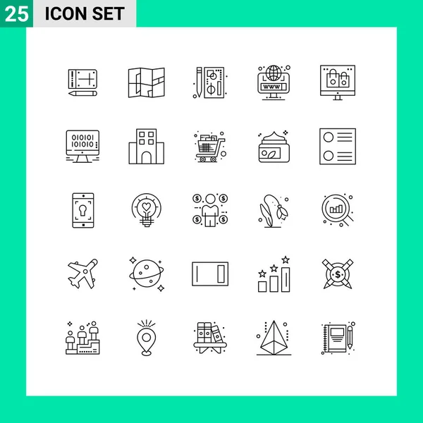 Set Modern Icons Sysymbols Signs Christmas Web Chart Site Browser — Vector de stock