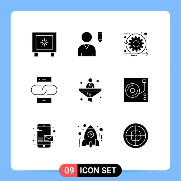 Icone Creative Segni Simboli Moderni Business Messaggio Sviluppo Collegamento Contatto — Vettoriale Stock