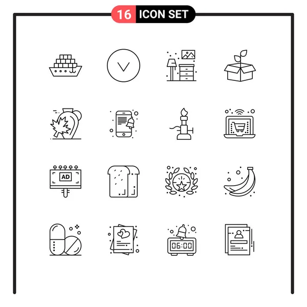 Creative Icons Modern Signs Sysymbols Canada Pot Furniture Power Energy — Vector de stock