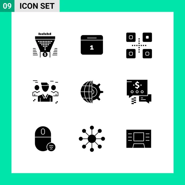 Universal Icon Symbols Group Modern Solid Glyphs Protection Group Day — Stockový vektor