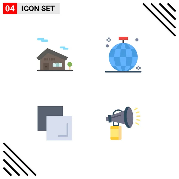 Símbolos Universal Flat Icon Signs Construcción Duplicación Balón Disco Aire — Vector de stock