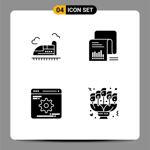 Creative Icons Modern Signs Sysymbols Bullet Cogwheels Speed Documents Gear — Vector de stock