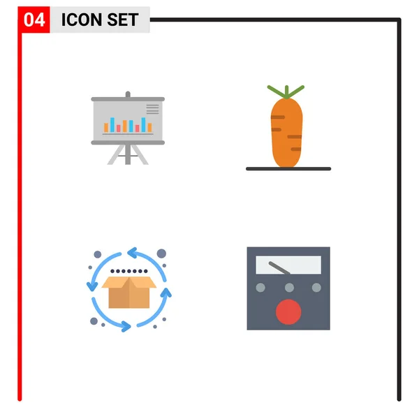 Flat Icon Pack Mit Universellen Symbolen Für Präsentation Produkt Geschäft — Stockvektor