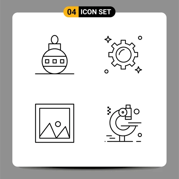 Mobile Interface Line Set Pictograms Christmas Frame Holiday Marketing Interior — Archivo Imágenes Vectoriales