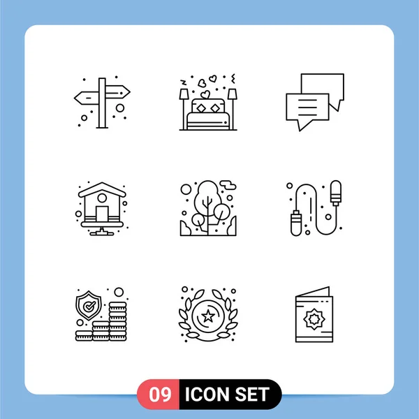 Stock Vector Icon Pack Líneas Signos Símbolos Para Árbol Página — Archivo Imágenes Vectoriales