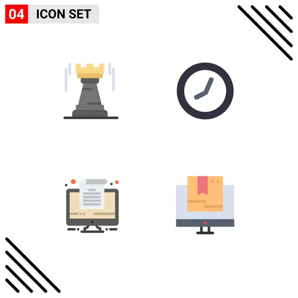 Interface Usuário Flat Icon Pack Modern Signs Symbols Castle Document — Vetor de Stock