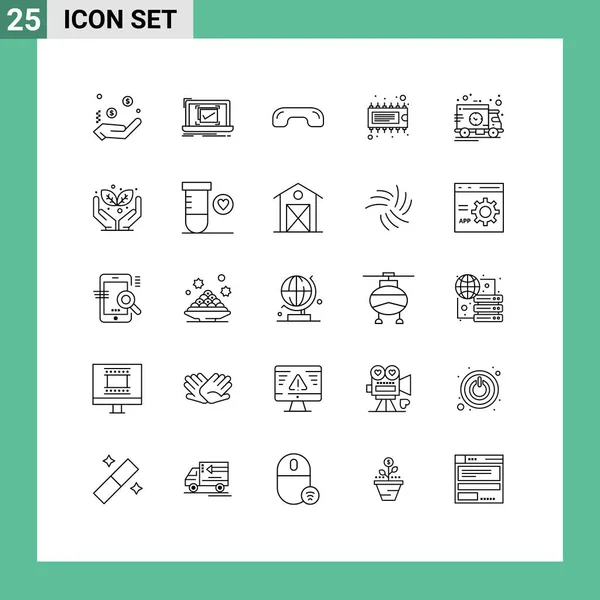 为Ic Device Component Phone可编辑向量设计元素提供25套商业行软件包 — 图库矢量图片