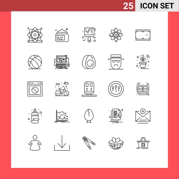 Pictogram 25のシンプルなビリヤード 色のセット編集可能なベクトルデザイン要素 — ストックベクタ