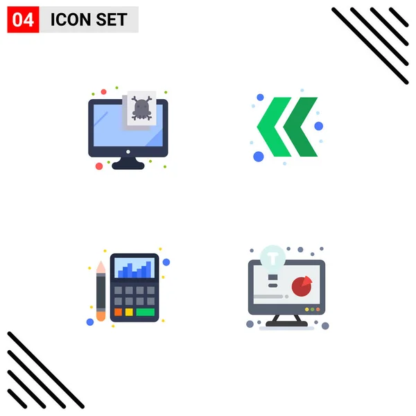 Pack Modern Flat Icons Signs Symbols Web Print Media Computer — Stock Vector