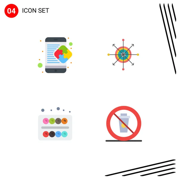 Universal Icon Symbols Group Modern Flat Icons Creative Target Mobile — Stockový vektor