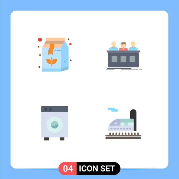 Mobile Interface Flat Icon Set Pictogramas Bebidas Automatización Bebida Experto — Vector de stock