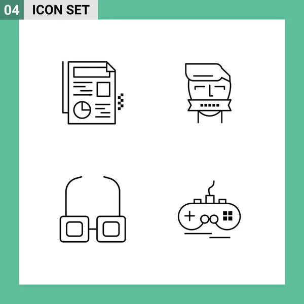 Set Modern Icons Sysymbols Signs Document Read Hostage Shut Joystick — Archivo Imágenes Vectoriales