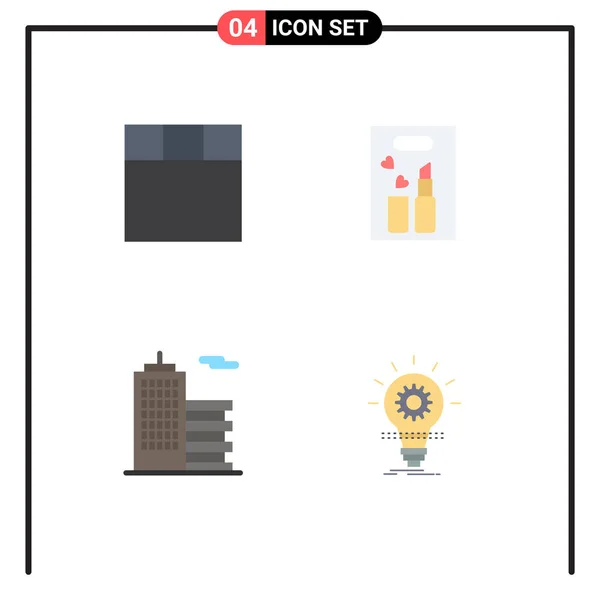 Universal Icon Symbols Group Modern Flat Icons Grid Office Beauty - Stok Vektor