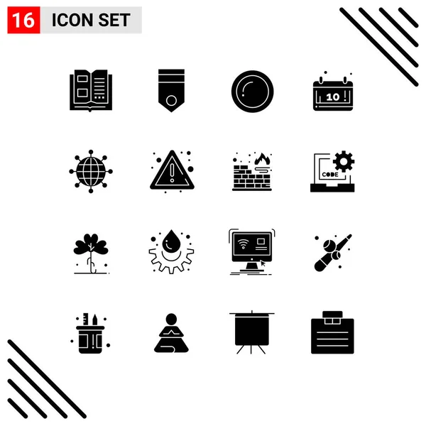 Set Commercial Solid Glyphs Pack Business October Soldier Calendar Giving — Stockový vektor