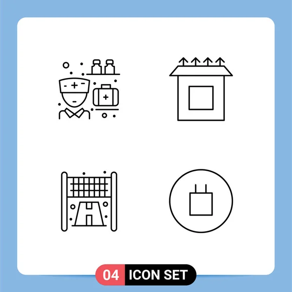 Set Modern Icons Symbols Signs Medication Sport Pills Setup Beliefs — Stock Vector