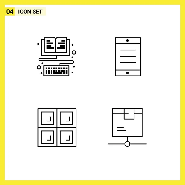 Kreative Symbole Moderne Zeichen Und Symbole Aus Buch Fenster Tastatur — Stockvektor