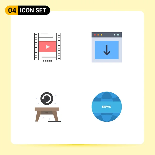 User Interface Flat Icon Pack Modern Signs Symbols Vedio Home — Stockový vektor