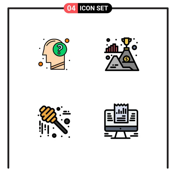 Icône Vectorielle Stock Paquet Signes Symboles Ligne Pour Réponse Miel — Image vectorielle