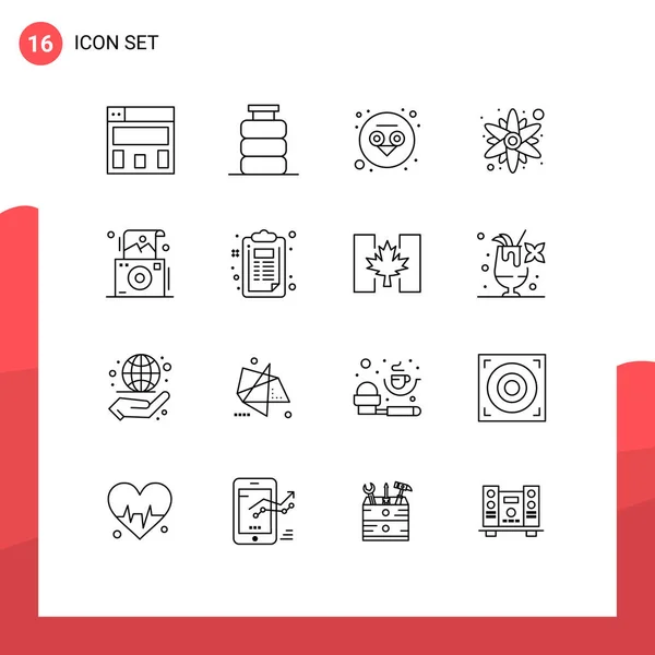 Conjunto Moderno Esboços Símbolos Tais Como Checklist Fotografia Coruja Foto — Vetor de Stock