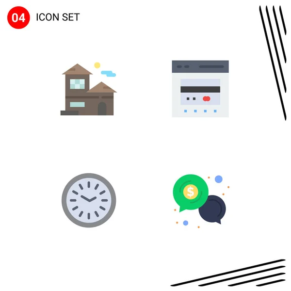 Universal Icon Symbols Group Modern Flat Icons Home Clock Real — Vettoriale Stock