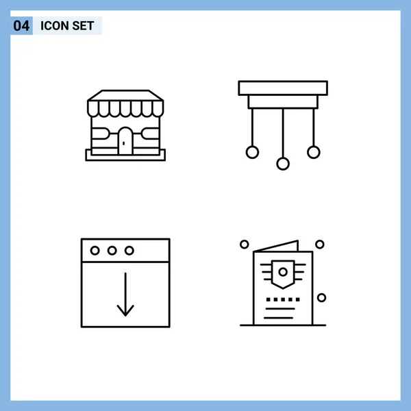 Conjunto Universal Colores Planos Para Aplicaciones Web Móviles Comercio Electrónico — Archivo Imágenes Vectoriales