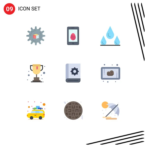 Set Vector Flat Colors Grid Instruction Communication Drops Assistant School — Vector de stock