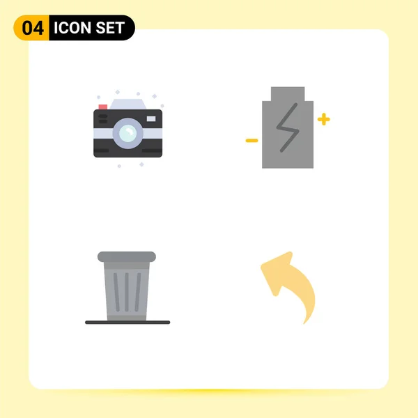 Universal Flat Icon Signs Symbols Birthday Environment Photo Ecology Power — Stock Vector