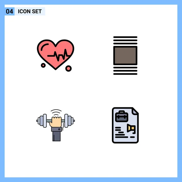 Universal Icon Symbols Group Modern Filledline Flat Colors Heart Power — 스톡 벡터