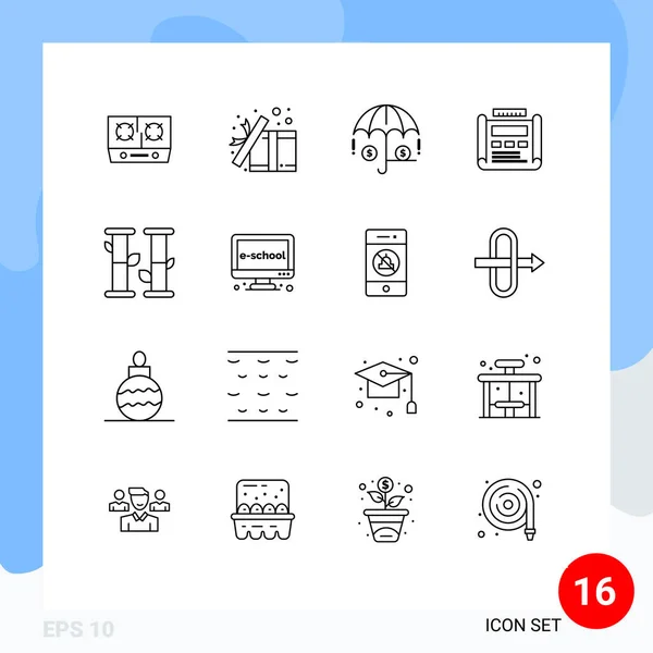 Thematic Vector Outlines Editable Sysymbols Bamboo Drawing Surprise Development Blueprint — Vector de stock