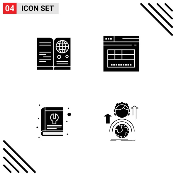 Stock Vector Icon Pack Mit Zeilenzeichen Und Symbolen Für Reisepass — Stockvektor