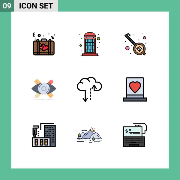 Stock Vector Icon Pack Mit Zeilenzeichen Und Symbolen Für Werkzeuge — Stockvektor