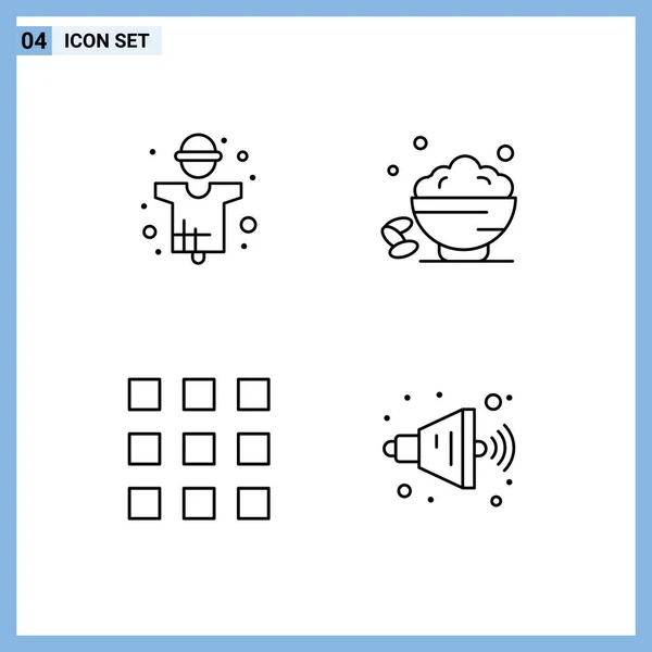 Ligne Vectorielle Modifiable Paquet Couleurs Plates Filledline Simples Agriculture Ouvert — Image vectorielle