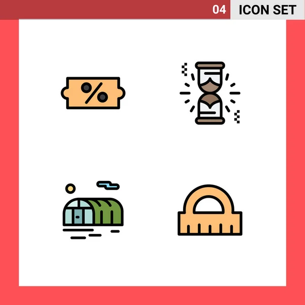 Stock Vector Icon Pack Line Signs Symbols Discount Architecture Hourglass — Stock Vector