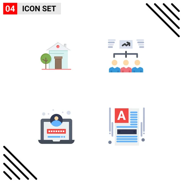 Universal Flat Icons Set Web Mobile Applications Building Development Hotel — Stockový vektor