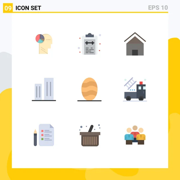 タスク 家などのWeb印刷メディアのための9近代的なフラット色の記号とシンボルのパック編集可能なベクトルデザイン要素 — ストックベクタ