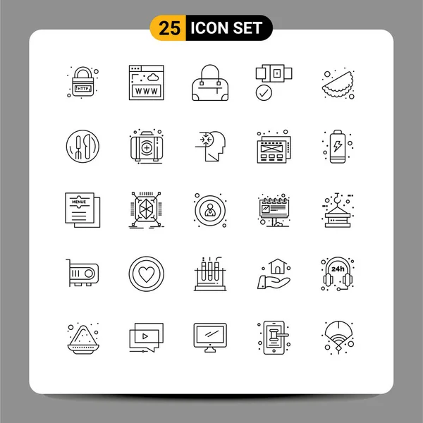 Stock Vector Icon Pack Mit Zeilenzeichen Und Symbolen Für Hotel — Stockvektor