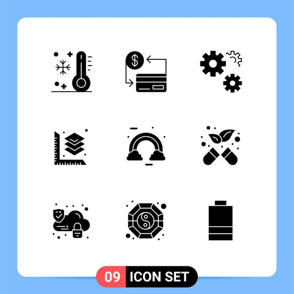 Stock Vector Icon Pack Line Signs Symbols Celebrate Printing Credit — Stock Vector