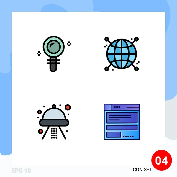 Stock Vector Icon Pack Mit Linienzeichen Und Symbolen Für Suche — Stockvektor