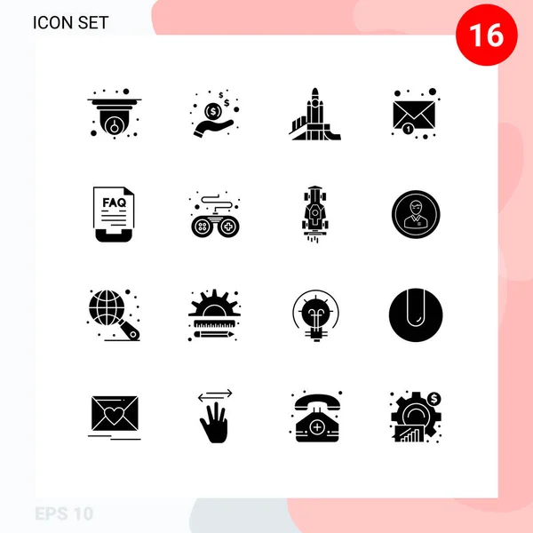 Creative Icons Modern Signs Symbols Contact Notification Bomb Mail Political — Stock Vector