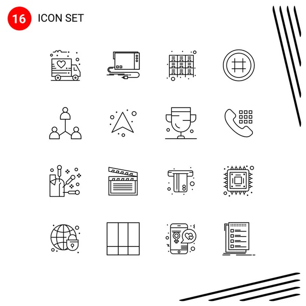 Mobile Interface Outline Set Pictograms Group Cabinet Interface Rack Editable — Vector de stock