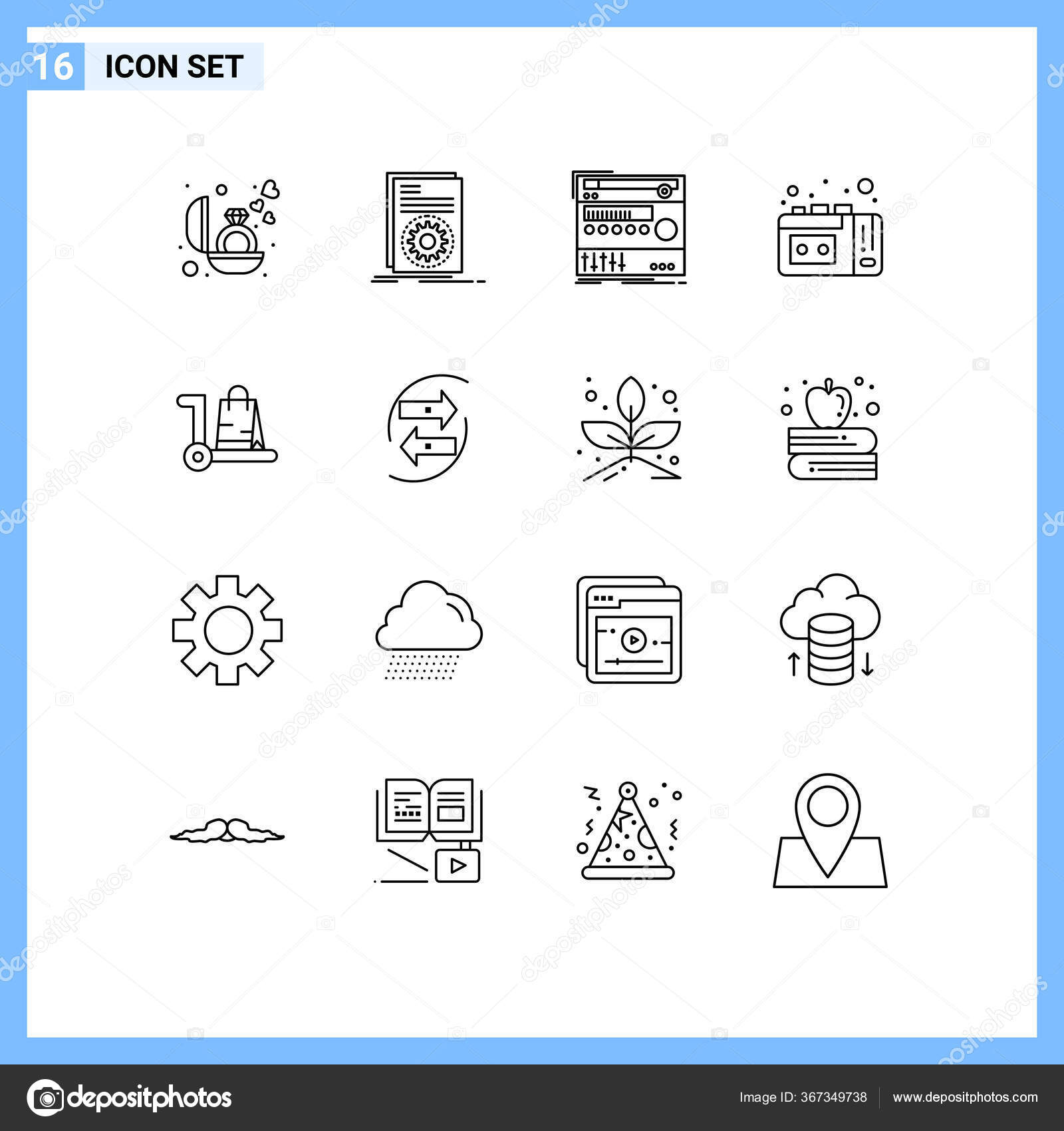 Pack Creative Outlines Bag Vhs Script Tape Recording Sound Editable