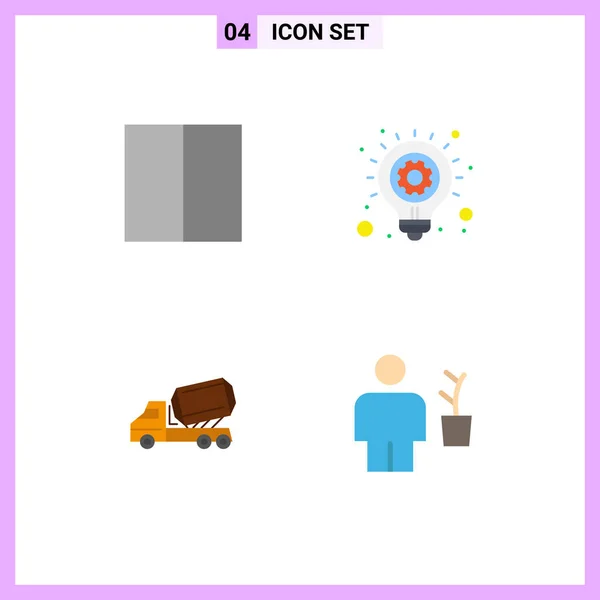 Benutzeroberfläche Flaches Icon Pack Moderner Zeichen Und Symbole Für Gitter — Stockvektor