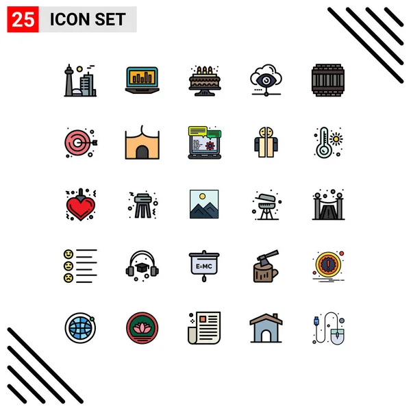 Creative Icons Moderní Značky Symboly Sdílení Zobrazení Sledování Vize Svíčky — Stockový vektor